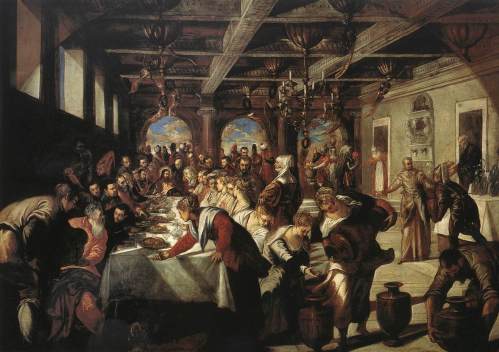 Tintoretto (Jacopo Robusti, 1518, Venezia - 1594, Venezia), “Le nozze di Cana”, 1561, Olio su tela, 435 x 535 cm, Santa Maria della Salute, Venezia